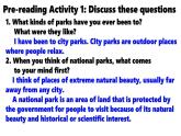 Unit 3 Fascinating Parks Read & Thinking課件人教版高中英語（2019）選擇性必修第一冊