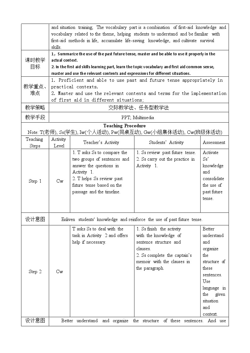 外研社 2024-2025 高中英语 必修三 unit 5 using language gramar 教学设计第2页