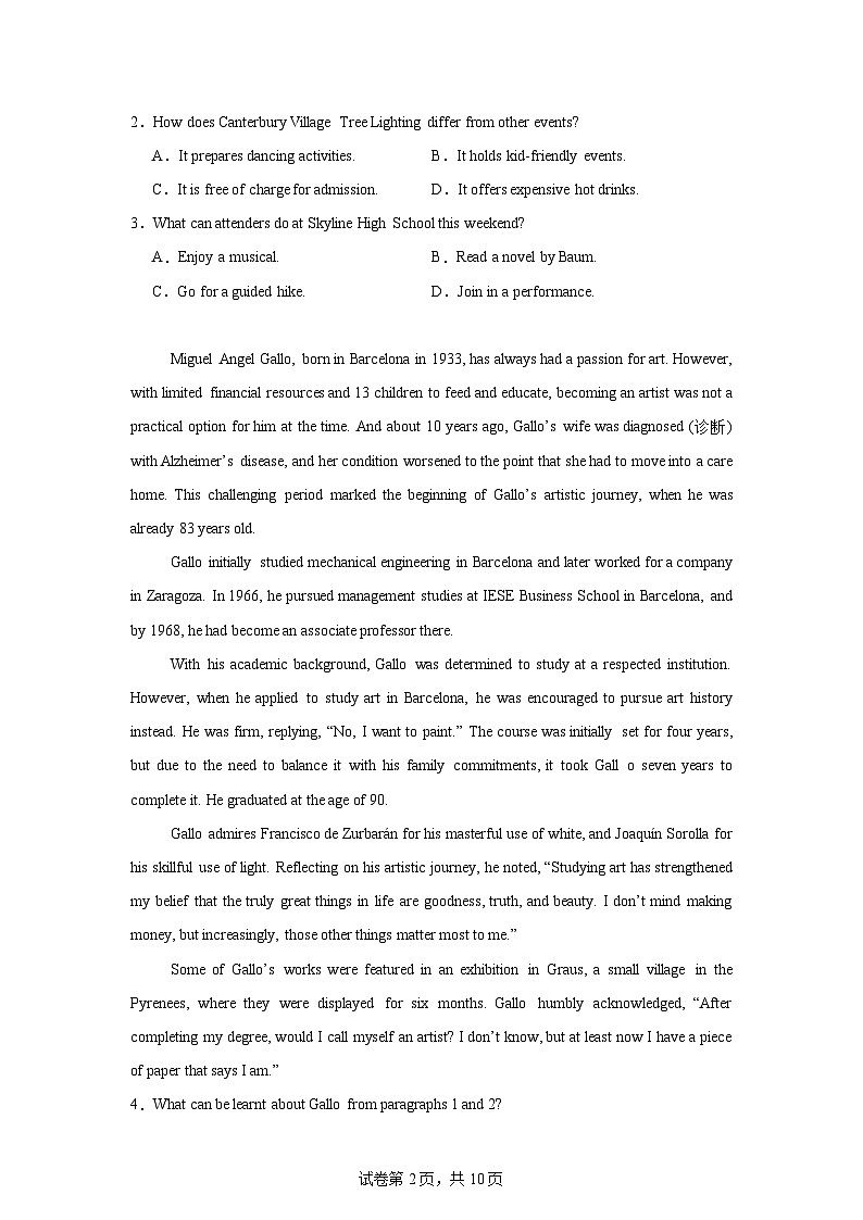 安徽省马鞍山市2024-2025学年高三上学期第一次教学质量检测英语试题第2页