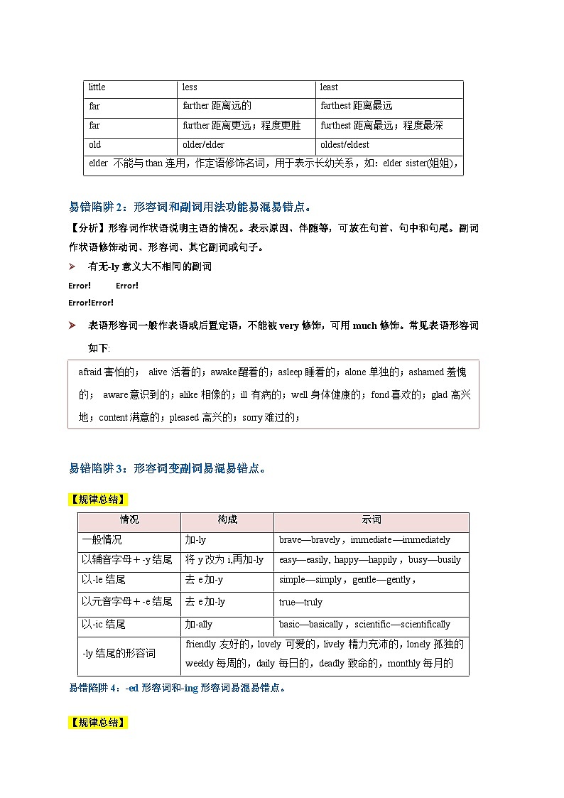 备战2025年新高考英语二轮复习易错题易错点06形容词和副词（4大陷阱）练习（Word版含解析）第2页