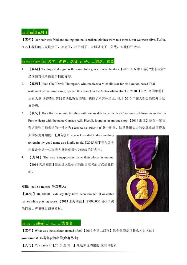 2015～2024十年高考真题英语试卷3500单词分字母汇编 13高考单词NO(高考真句+检测)第2页