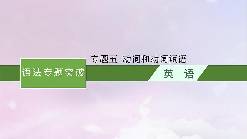 适用于新高考新教材天津专版2024届高考英语一轮总复习语法专题突破专题5动词和动词短语课件外研版第1页