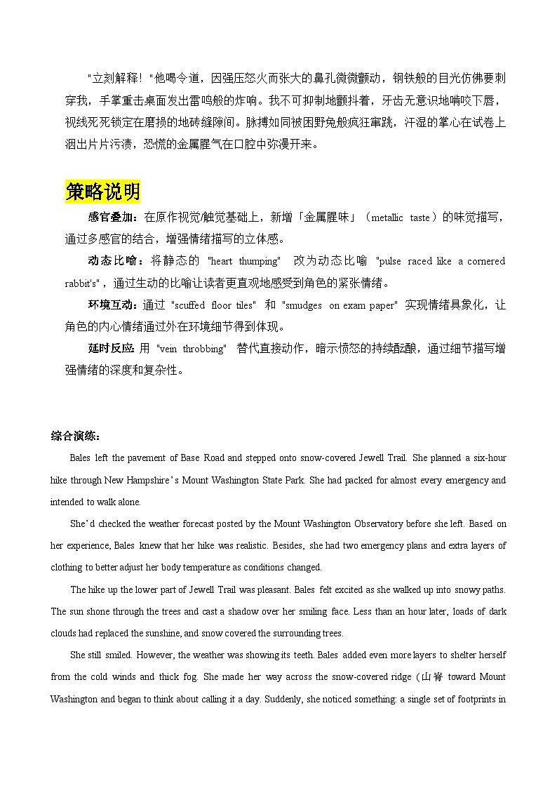 专题01 多维情绪表达法 讲义+练习第3页