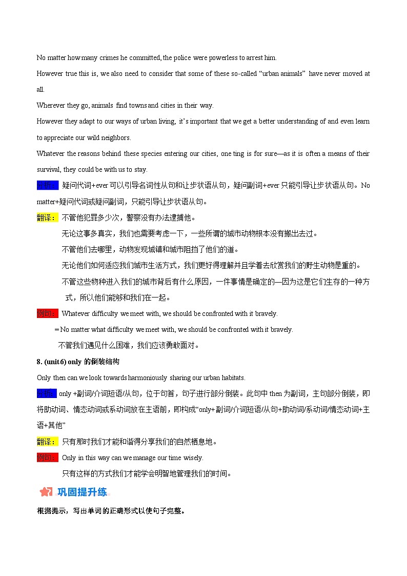 高二英语寒假培优练习寒假作业11选择性必修2 重点句型复习(原卷版)第3页