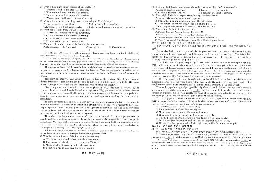 辽宁省名校联盟2024-2025学年高二下学期3月月考英语试卷（PDF版附解析）第3页