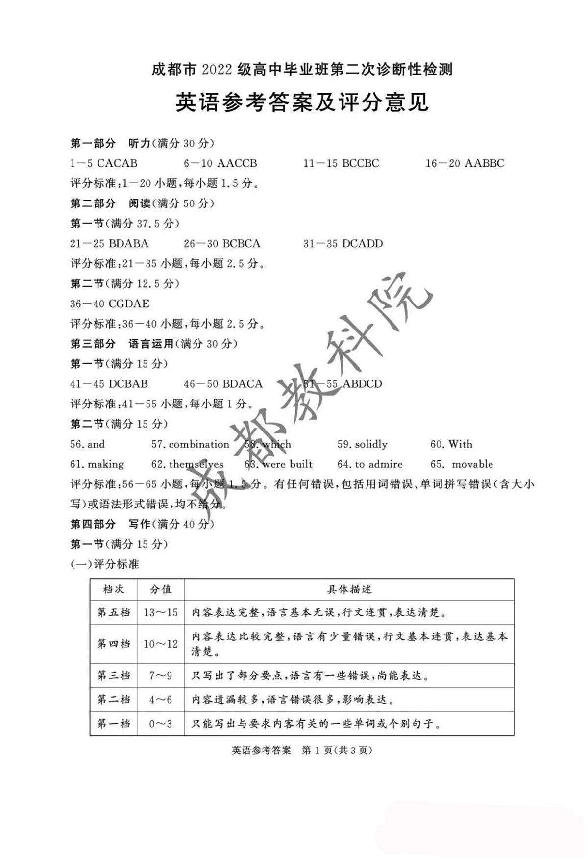 英语答案第1页