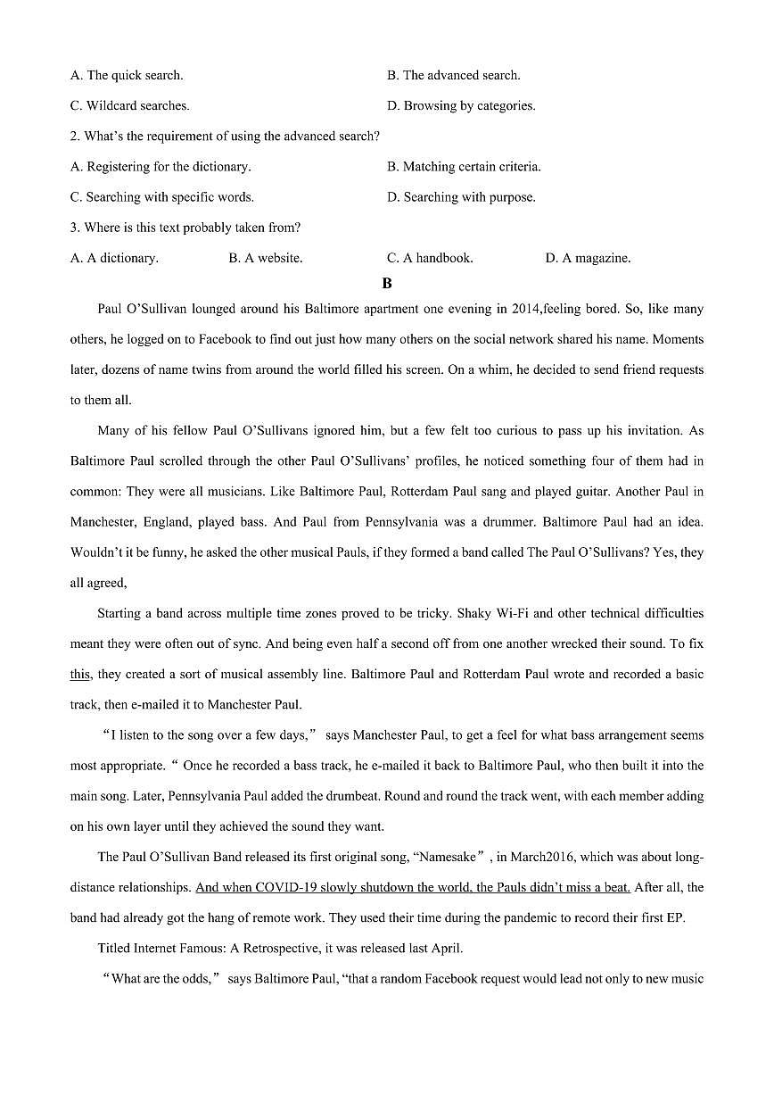2024届广东省汕头市潮阳实验学校高三上学期期中试卷-英语试题（含答案）第2页
