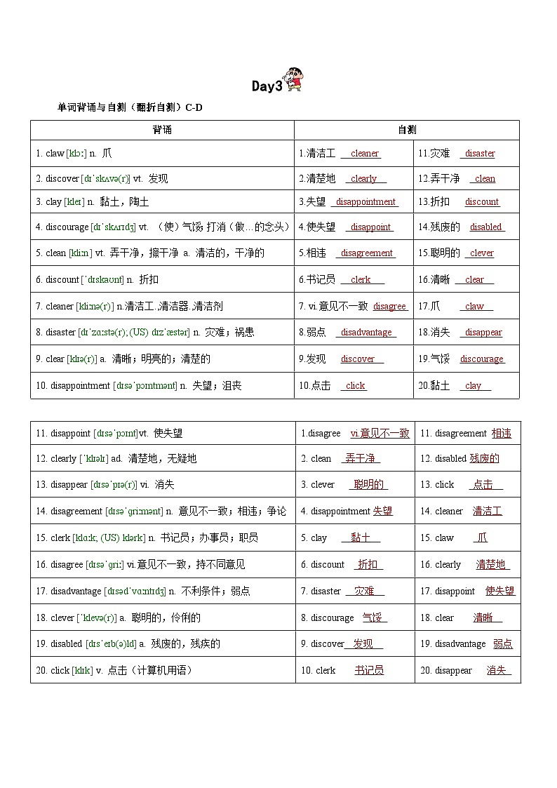 第5轮：3500词高频词汇记背手册10天默写（高考英语单词） -2025年高考英语冲刺抢押秘籍专题讲练（新高考通用）解析版第3页
