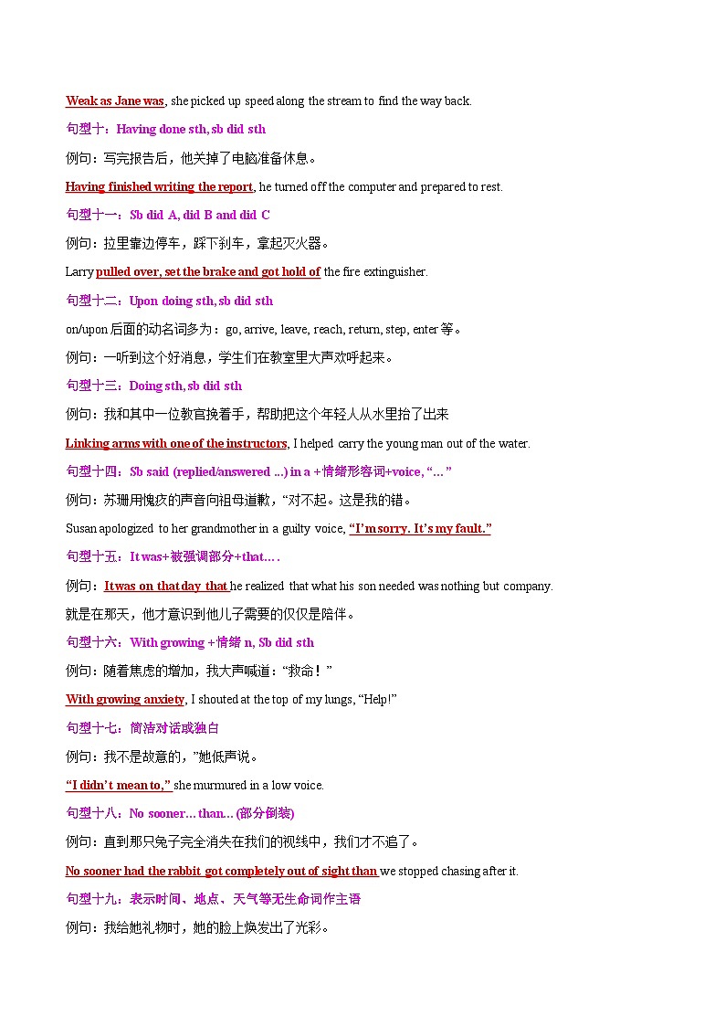 2025年高考英语二轮复习（新高考通用）专题01读后续写进阶必备20个句型仿写（测试）学生版第2页