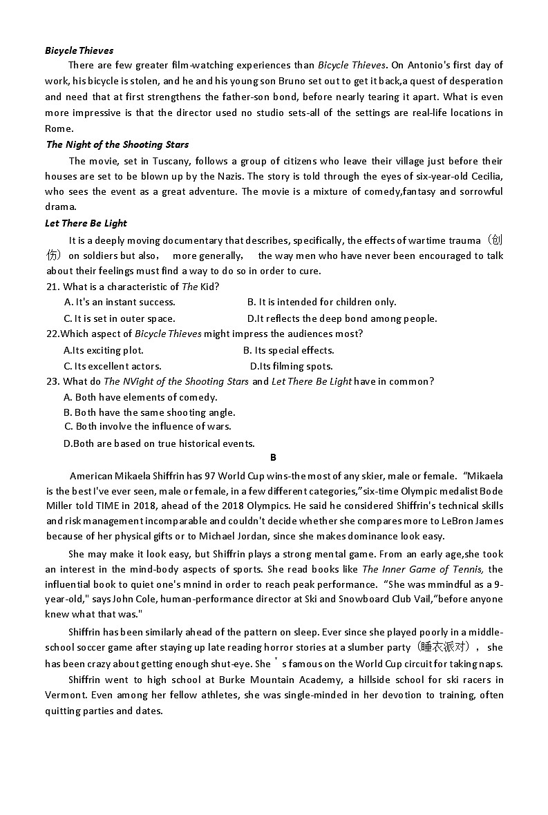 河南省青桐鸣大联考2024-2025学年高三上学期11月月考试题 英语 含答案第3页