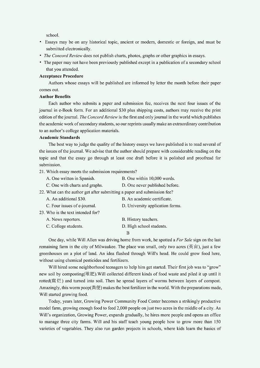 2024届江苏省连云港市高三上学期期中考试（11月）-英语试题（含答案）第3页