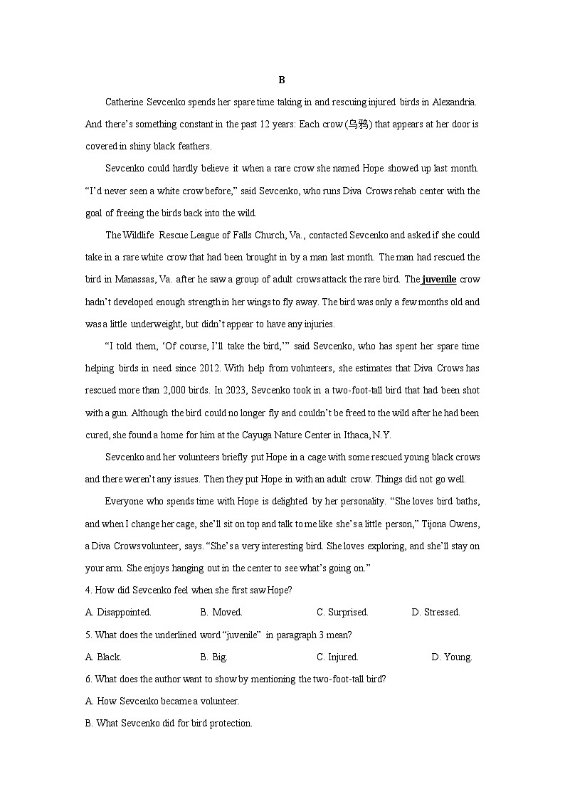 河南省洛阳市强基联盟2024-2025学年高二下学期3月月考英语试卷（解析版）第3页