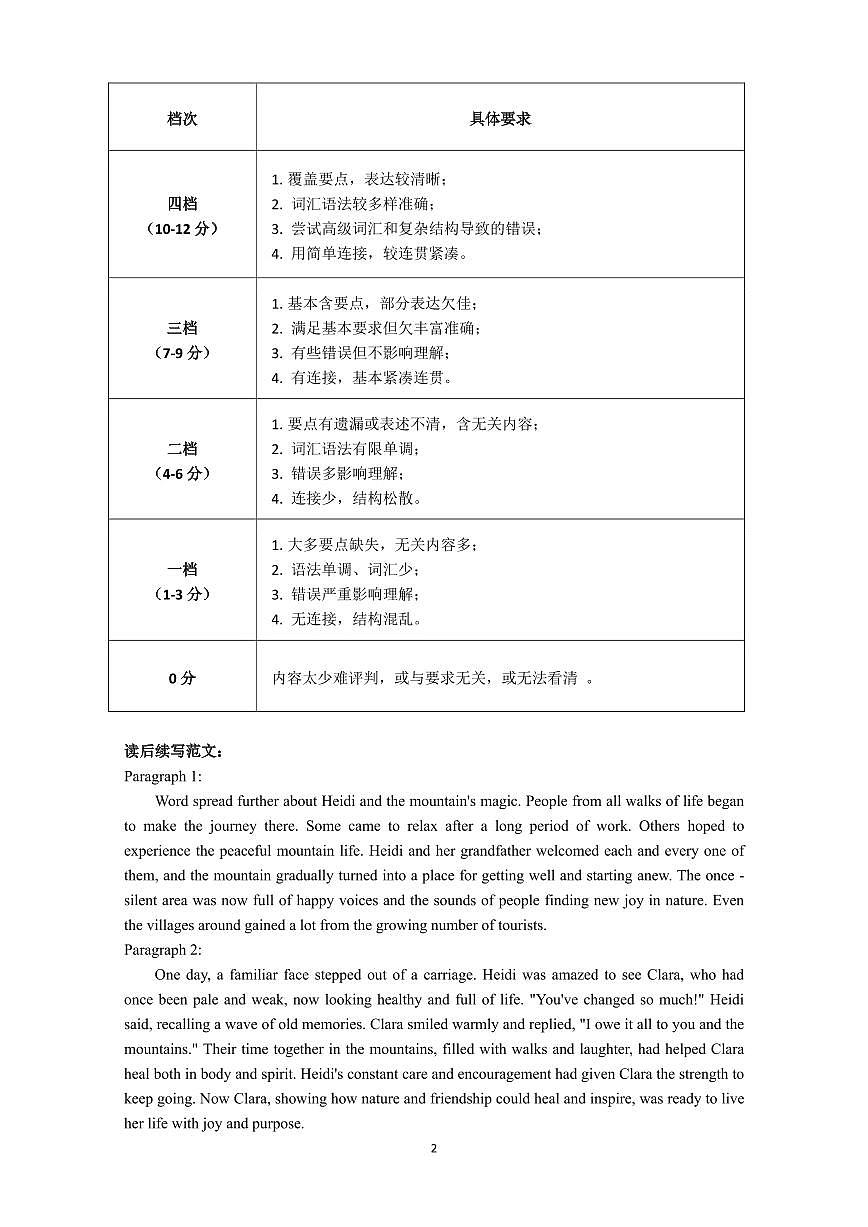 高一英语答案第2页