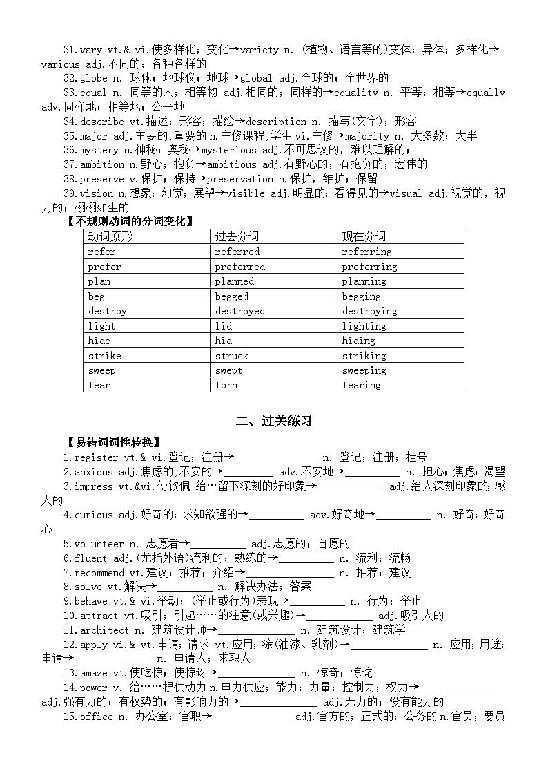 高中英语2025届高考易错词性转换知识积累和练习（共两组）0425第2页