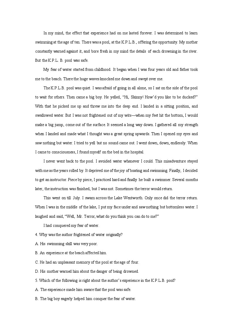 江西省景德镇市2024-2025学年高二下学期4月期中考试英语试题（解析版）第3页