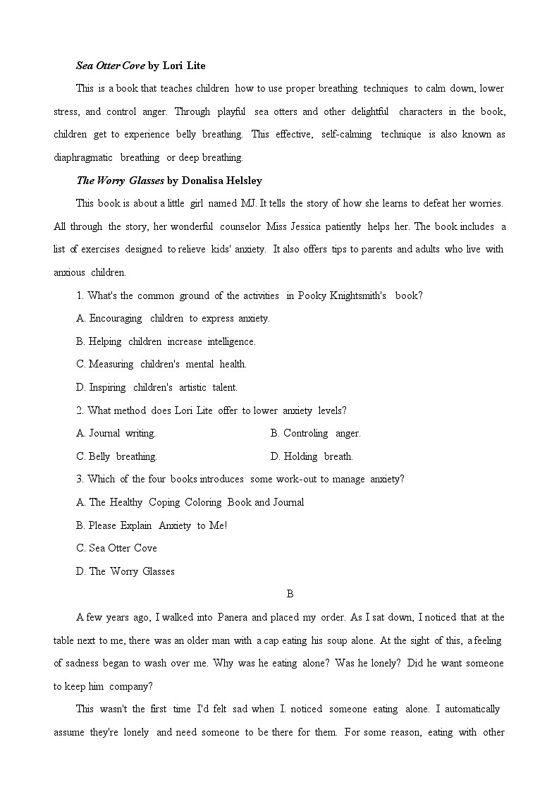 山东省聊城市2024年高考模拟试题（一）英语试卷（含答案）第2页