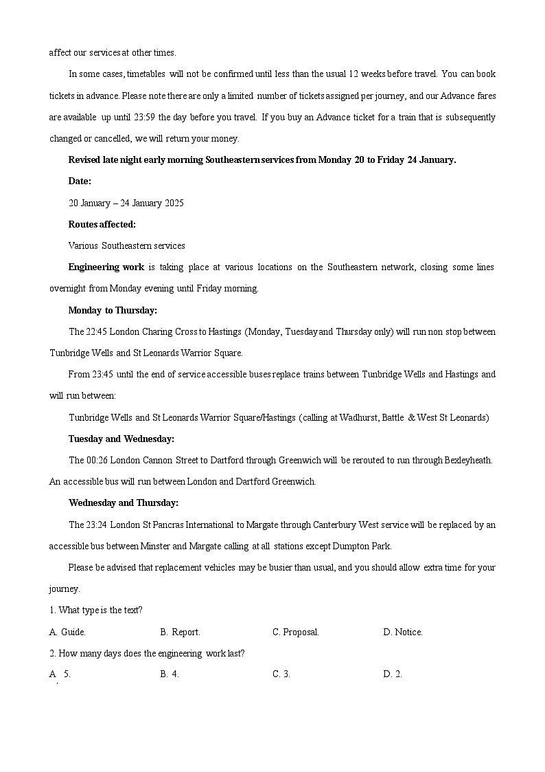河北省沧州市泊头市第一中学2024-2025学年高二下学期3月月考英语试题（原卷版+解析版）第3页
