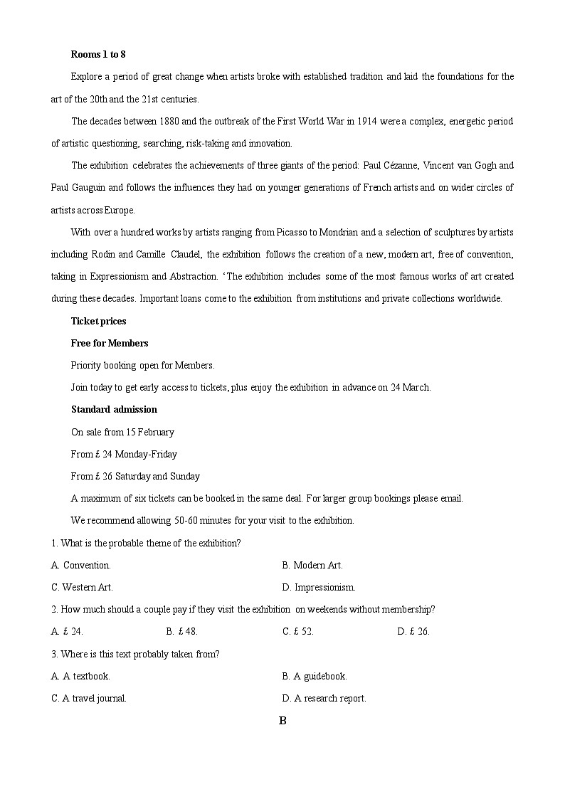 陕西省榆林市2024-2025学年高二下学期3月月考英语试题（原卷版+解析版）第3页