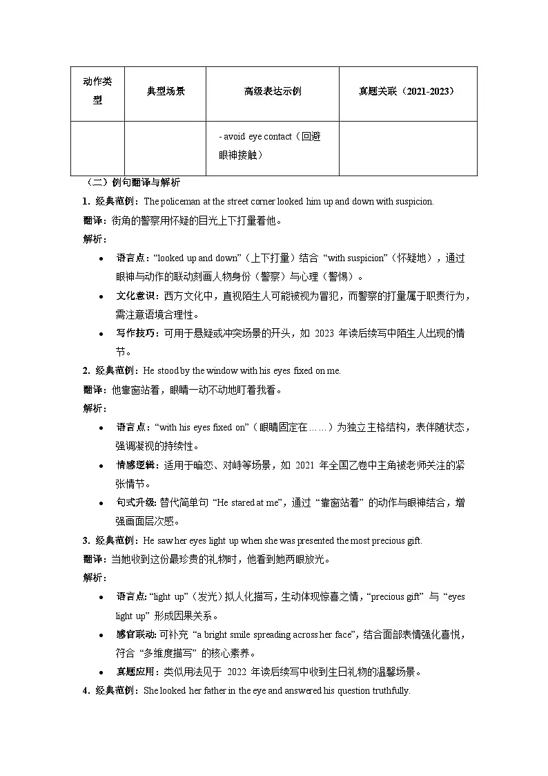 2025年高考英语 写作材料：应用文之眼部动作描写与书面通知专项突破 第7周 讲练（适用于全国高考备考）第2页