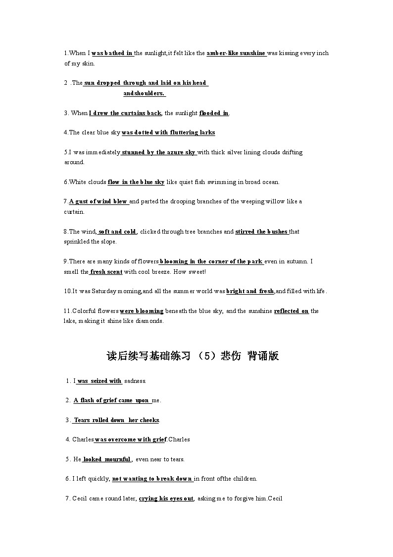 高考英语续写背诵素材学案第3页