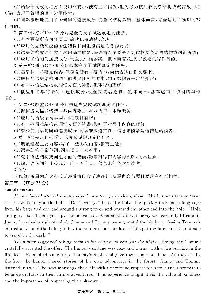 安徽省合肥一六八中学2025届高三最后一卷英语答案第2页