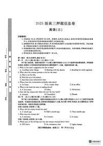 2024-2025学年高三下学期高考模拟押题信息卷（三）英语试卷（含答案）