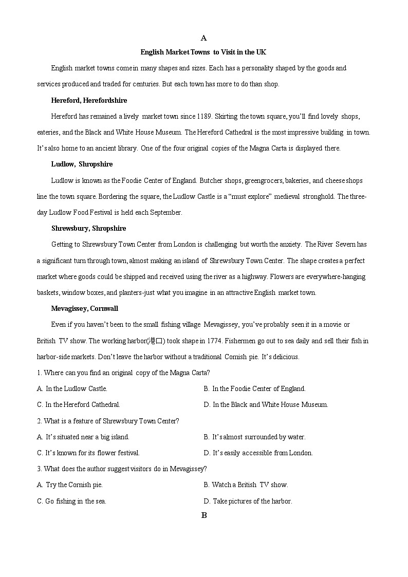 2025年高考真题——英语（全国二卷）（Word版附答案）第3页