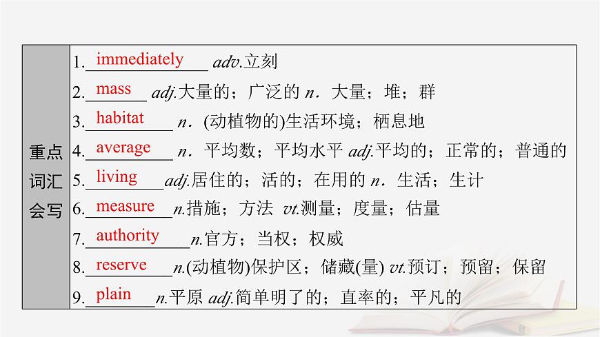 2026届高考英语一轮总复习必修第二册Unit2WildlifeProtection课件新人教版第5页