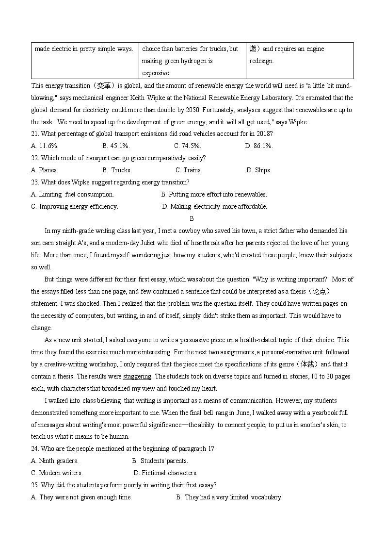 2025年全国新高考I卷高考全国一卷真题英语试卷（真题+答案）第2页