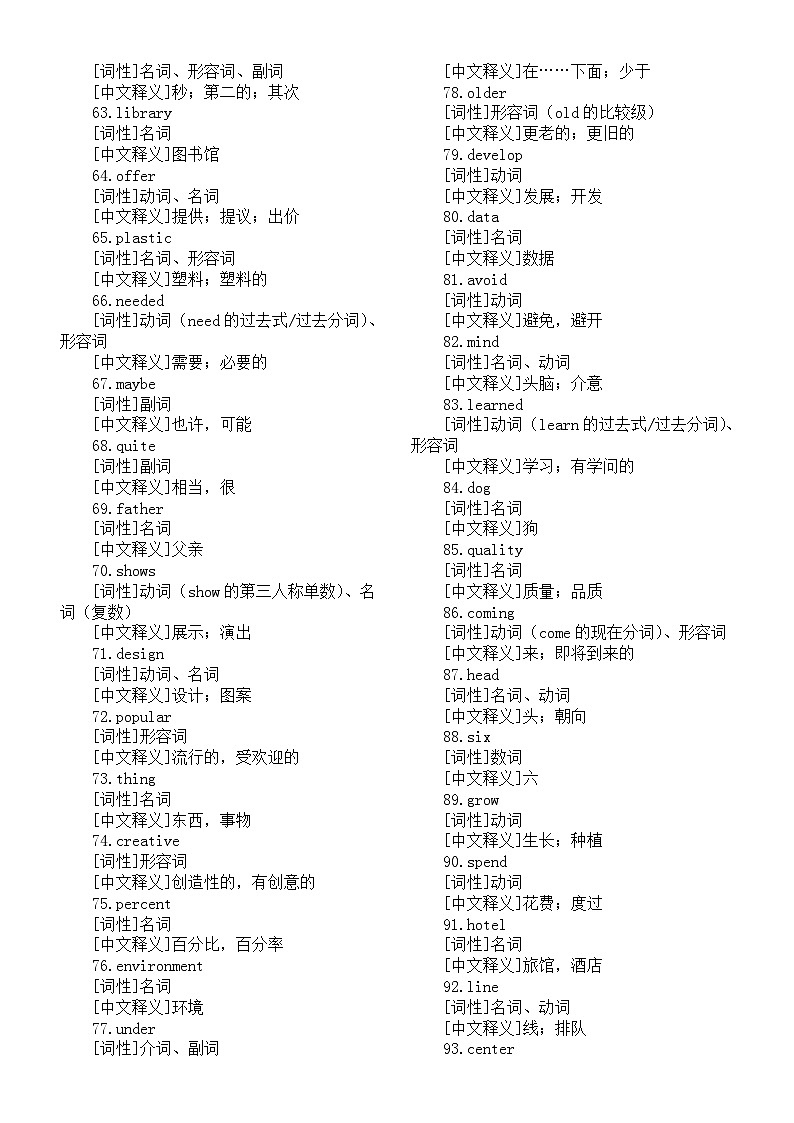 高中英语2026届高考真题高频词系列（词性+中文释义）（共200词）第3页