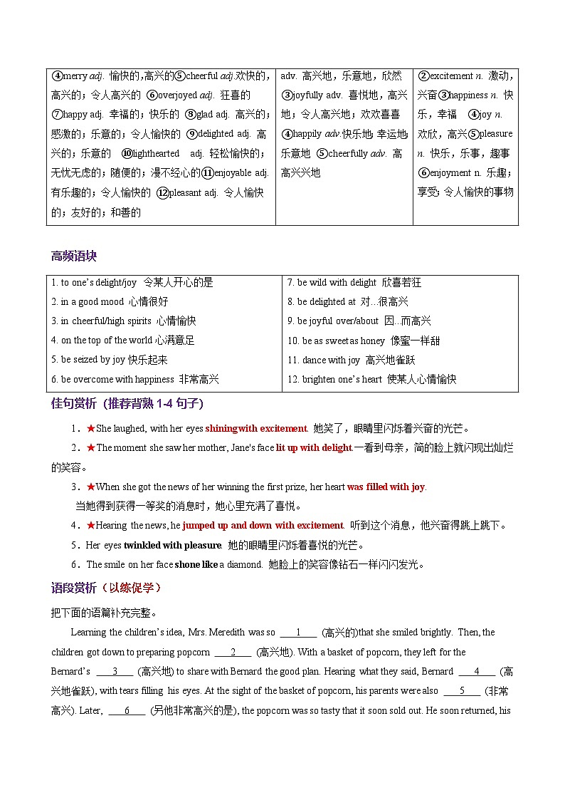 专题 04  读后续写如何描写积极情绪 （写作专练）-2026年英语高考专题复习（全国通用）第2页