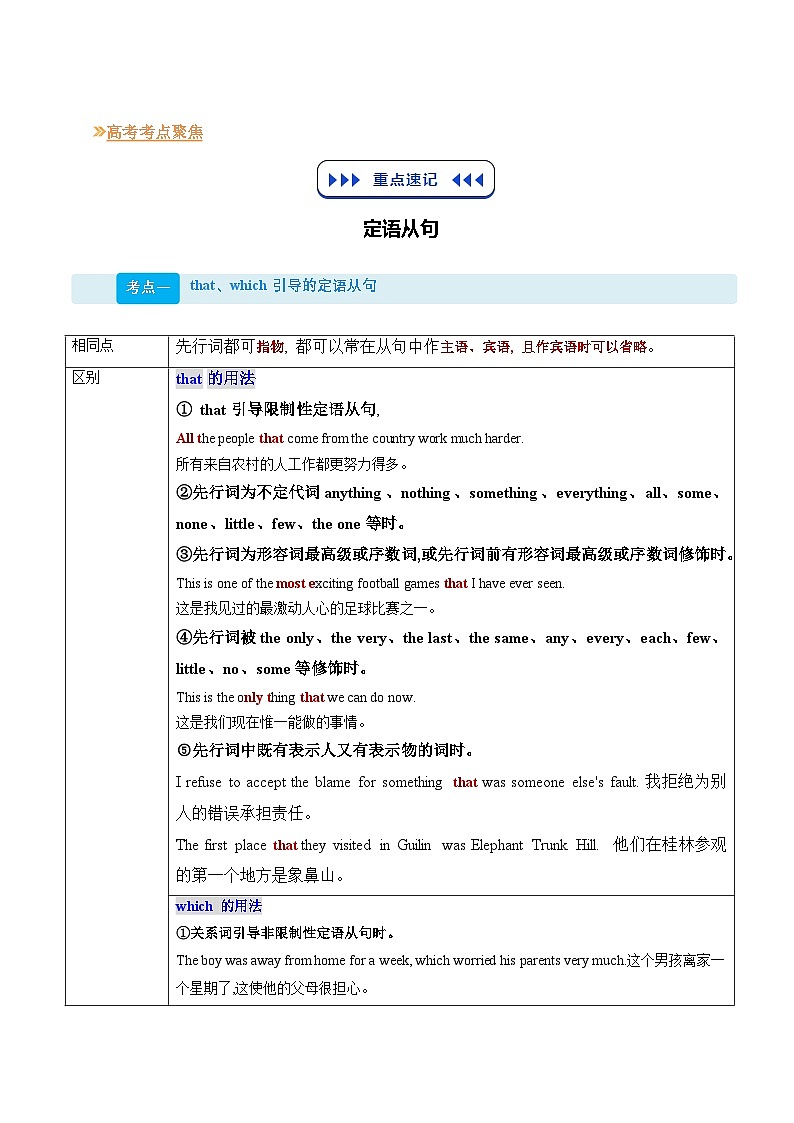 【01-暑假复习】专题04 定语从句“解码器”（学生版）-2025年新高二英语暑假衔接讲练 (人教版)第2页