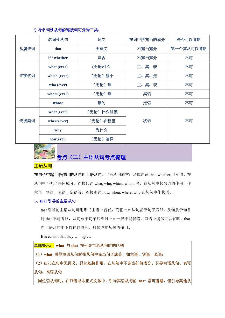 专题03名词性从句逆袭手册(四大从句连接词决胜攻略)-解析版第2页