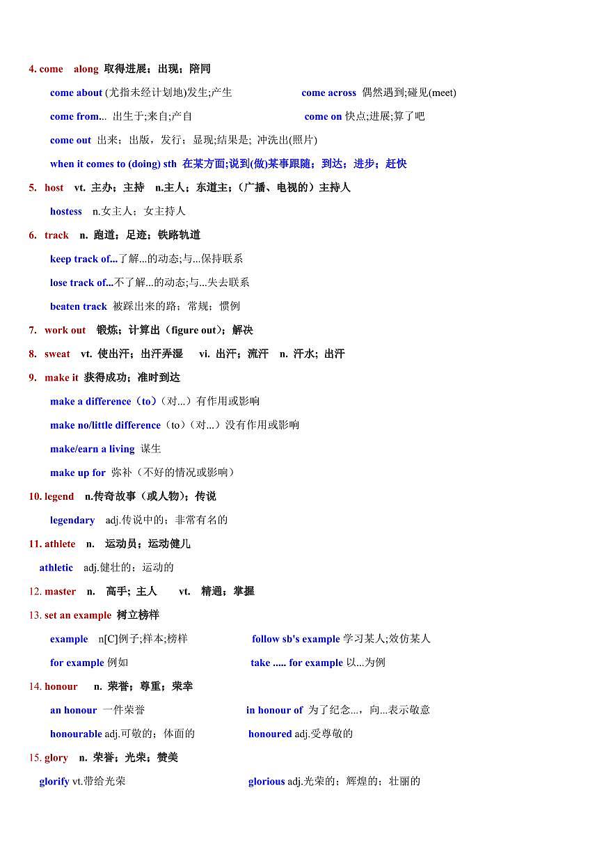 专题14 Unit3 Sports and Fitness核心单词、短语、亮句精讲+名校新真题精练-解析版第2页