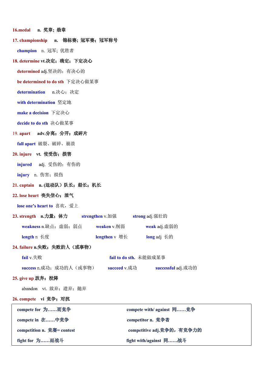专题14 Unit3 Sports and Fitness核心单词、短语、亮句精讲+名校新真题精练-解析版第3页