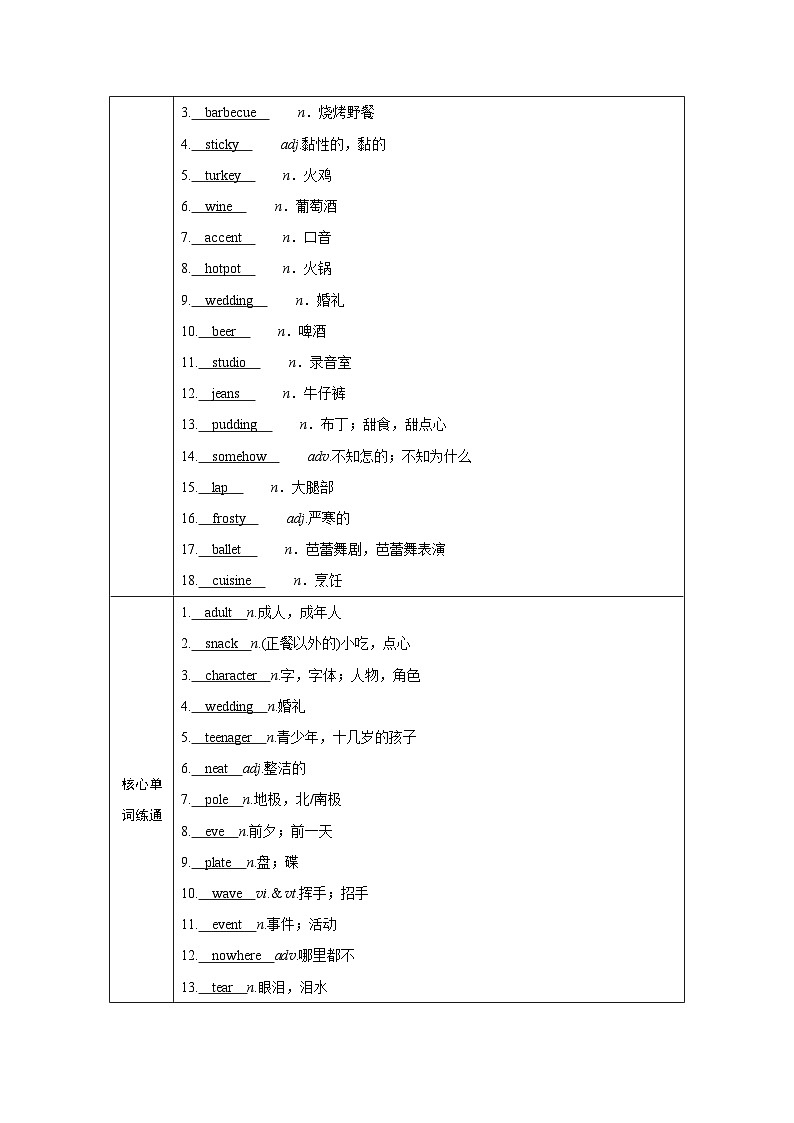 2026版高考英语一轮总复习必备知识训练题必修第一册Unit3Celebrations北师大版第3页