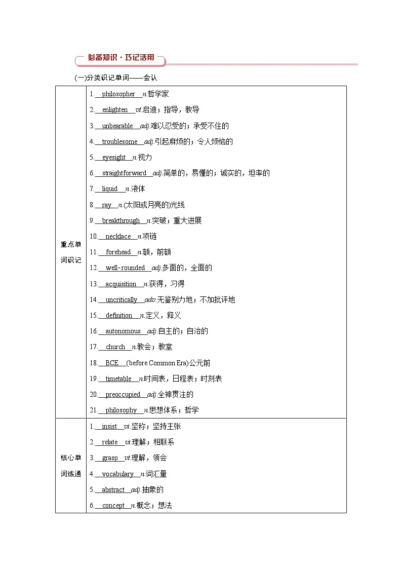 2026版高考英语一轮总复习必备知识训练题选择性必修第二册Unit5Education北师大版第3页