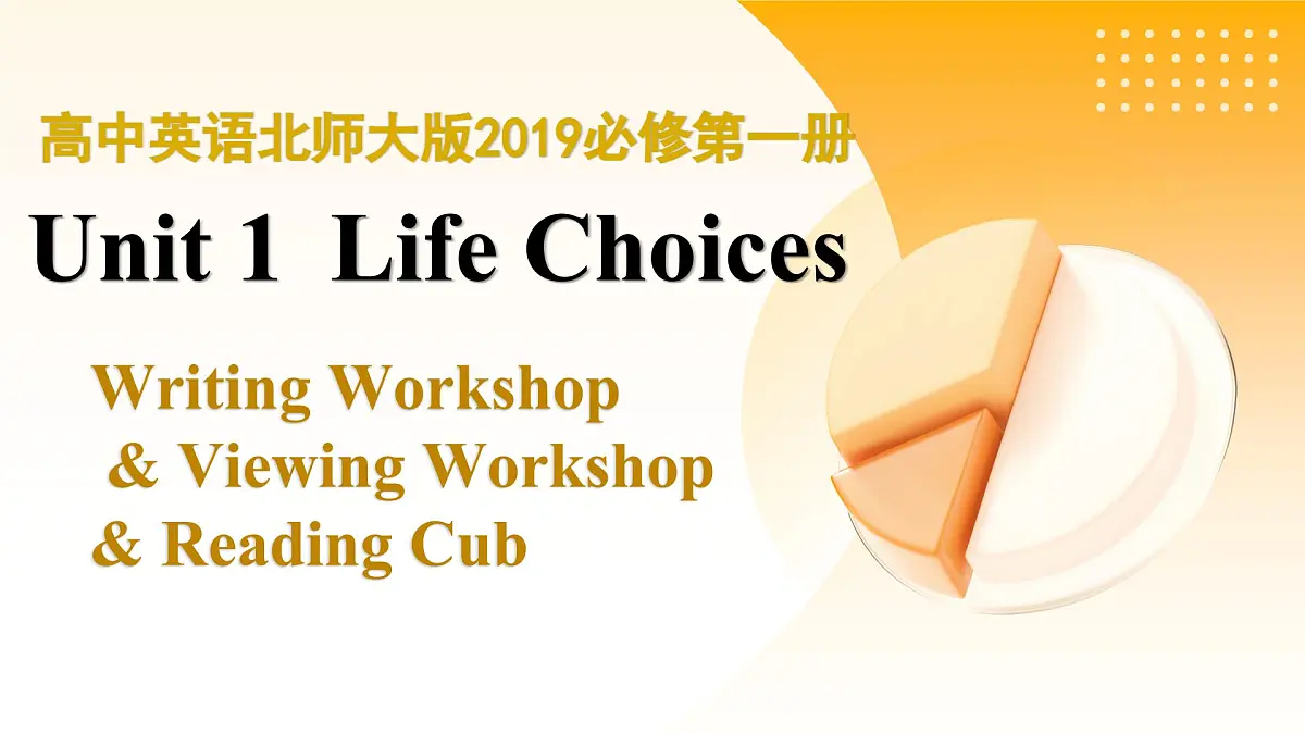 Unit 1 Period4 Writing Workshop&Reading Club 1-2（教学课件）-2025-2026学年高中英语必修第一册（北师大版2019）第1页