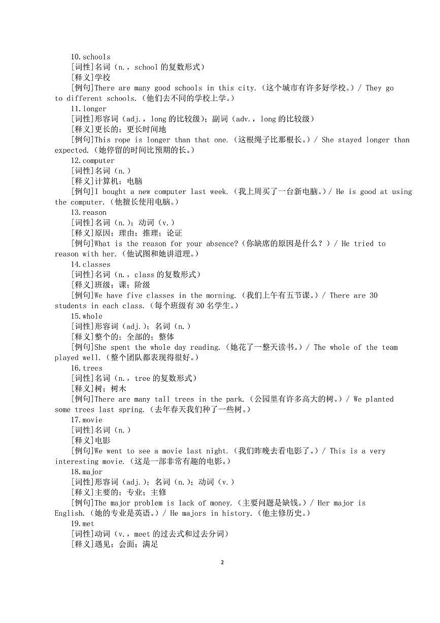 高中英语2026届高考真题高频词系列（词性+释义+例句）（共200词）（PDF版）第2页