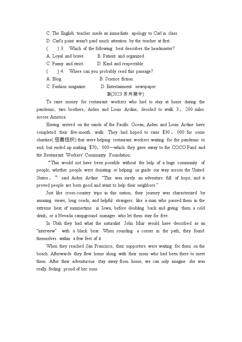 Unit 4　　Looking good, feeling good  第2练　Welcome to the unit & Reading(Ⅱ) 课时练（含答案）第3页