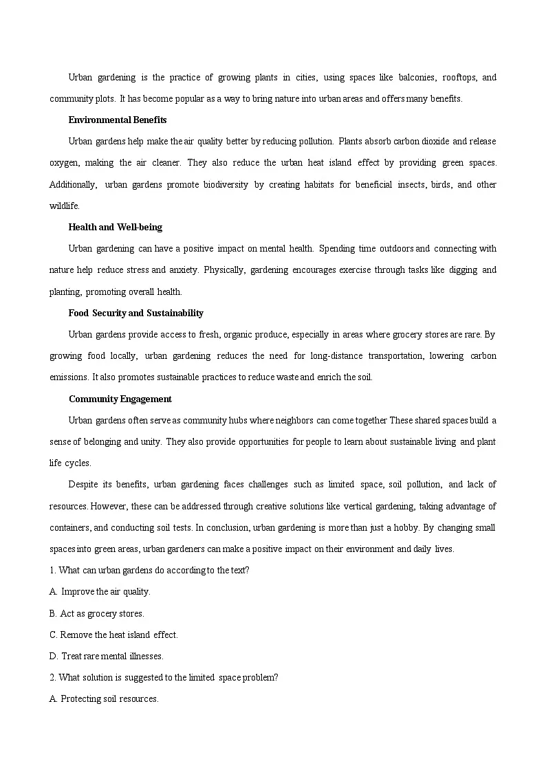 四川省泸州市2024-2025学年高一下学期期末统一考试英语试卷（Word版附答案）第3页