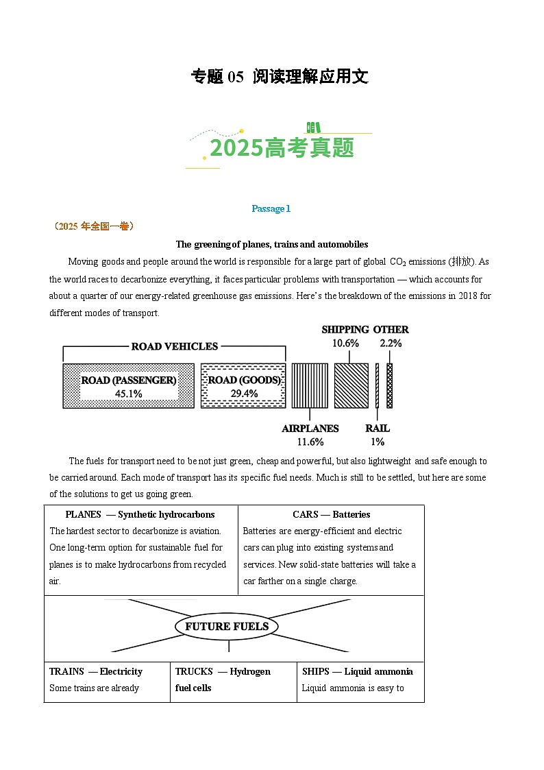 备战2026年高考英语（2025年真题分类汇编通用版）专题05阅读理解应用文（全国通用）（解析版）第1页