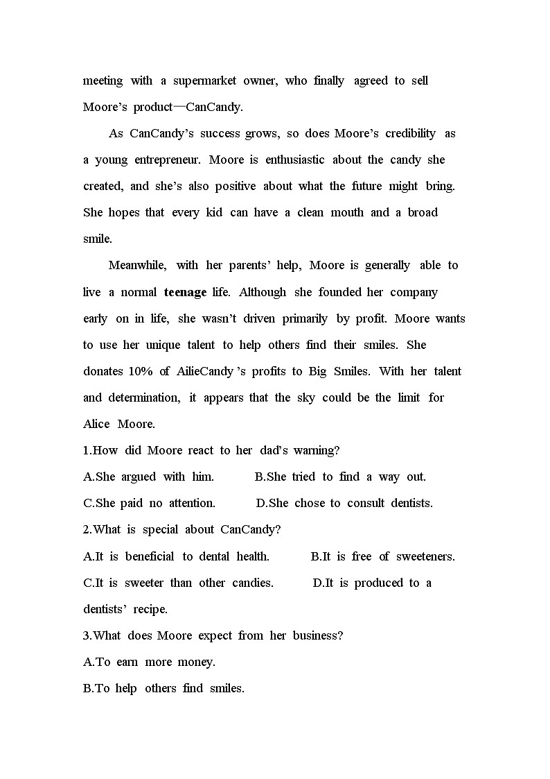 UNIT1  TEENAGE LIFE高考真题练（含答案解析）人教版高中英语高一上必修一第2页