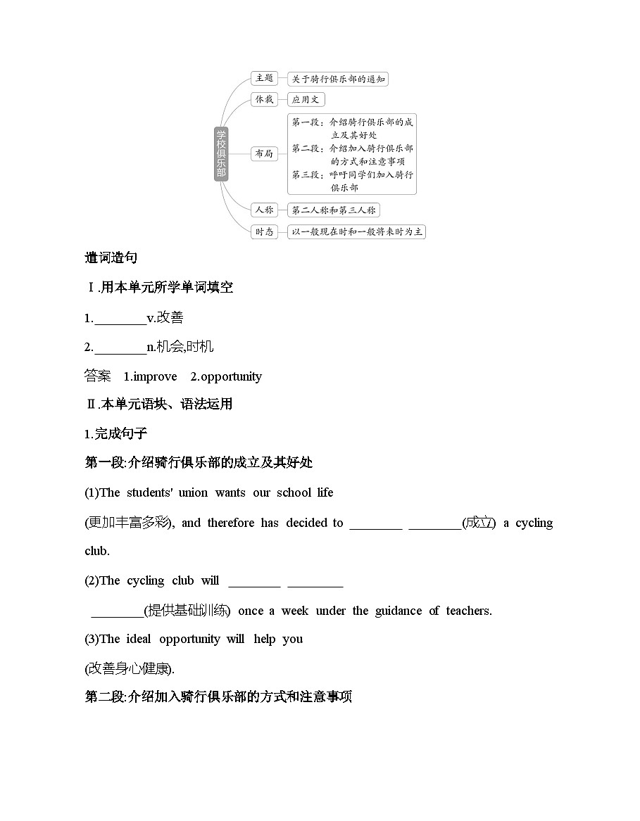 Unit 1 Part 4　Writing分层训练-译林版高中英语高一上册（必修一）第2页