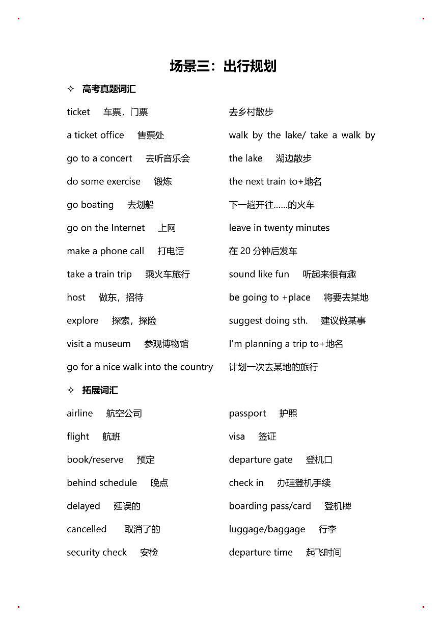 高考英语听力21个场景高频单词知识点汇总第3页
