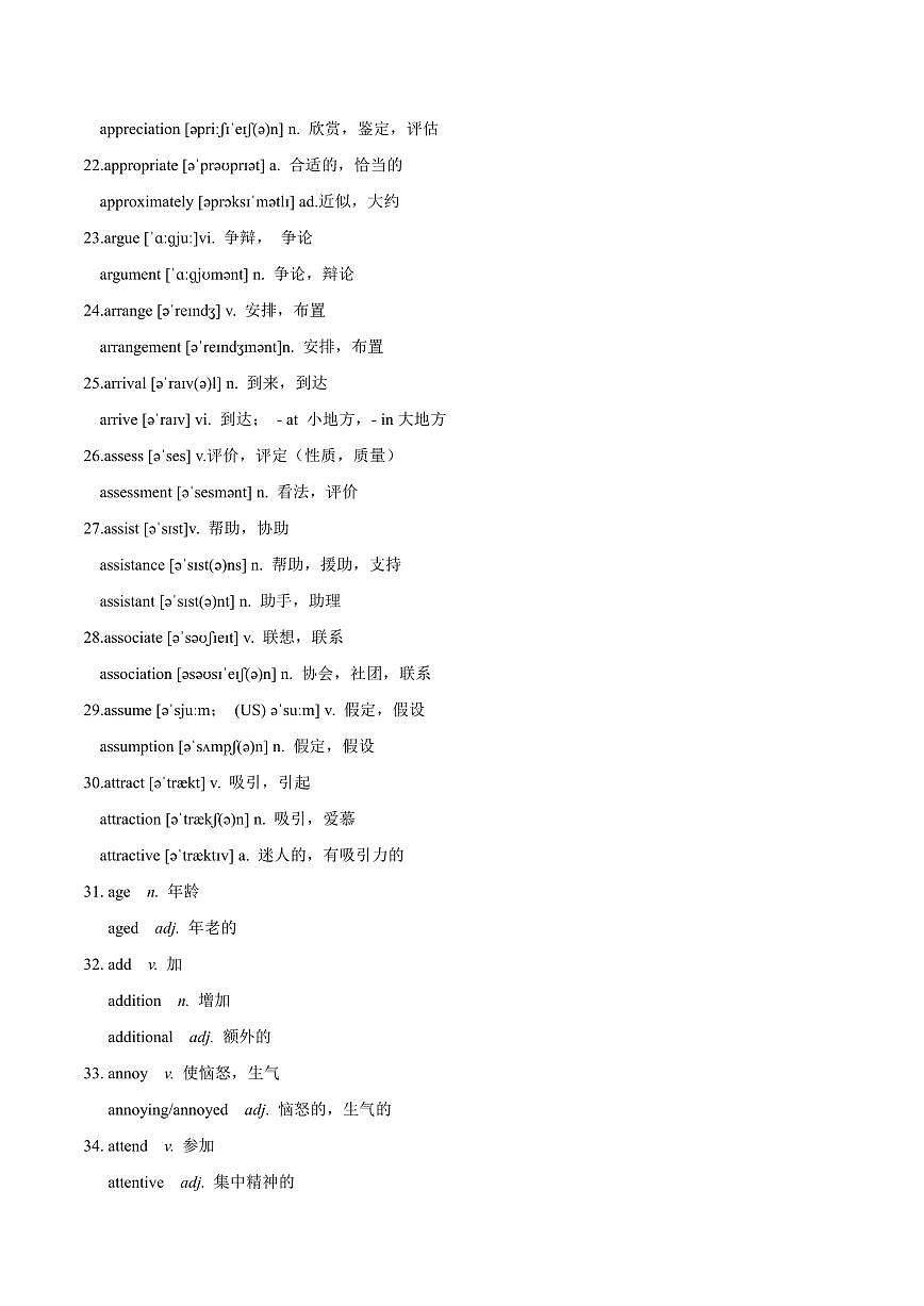 高考英语语法填空词型转换常见词知识点汇总第3页
