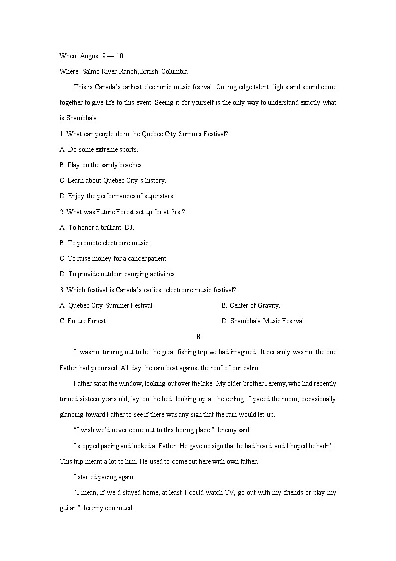 四川省仁寿某学校2025-2026学年高二上学期9月月考英语试卷（学生版）第2页