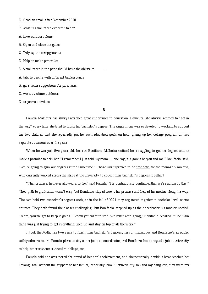 河北省邯郸市部分学校2025-2026学年高一上学期9月月考英语试卷（学生版）第2页
