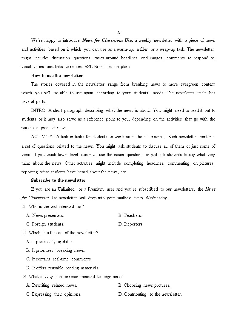 绵阳南山中学实验学校2026届高三上学期10月月考英语试卷第3页