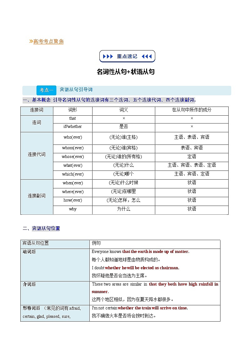 【01-暑假复习】专题05 三大从句“终极整合”（教师版）-2025年新高二英语暑假衔接讲练 (人教版)第2页